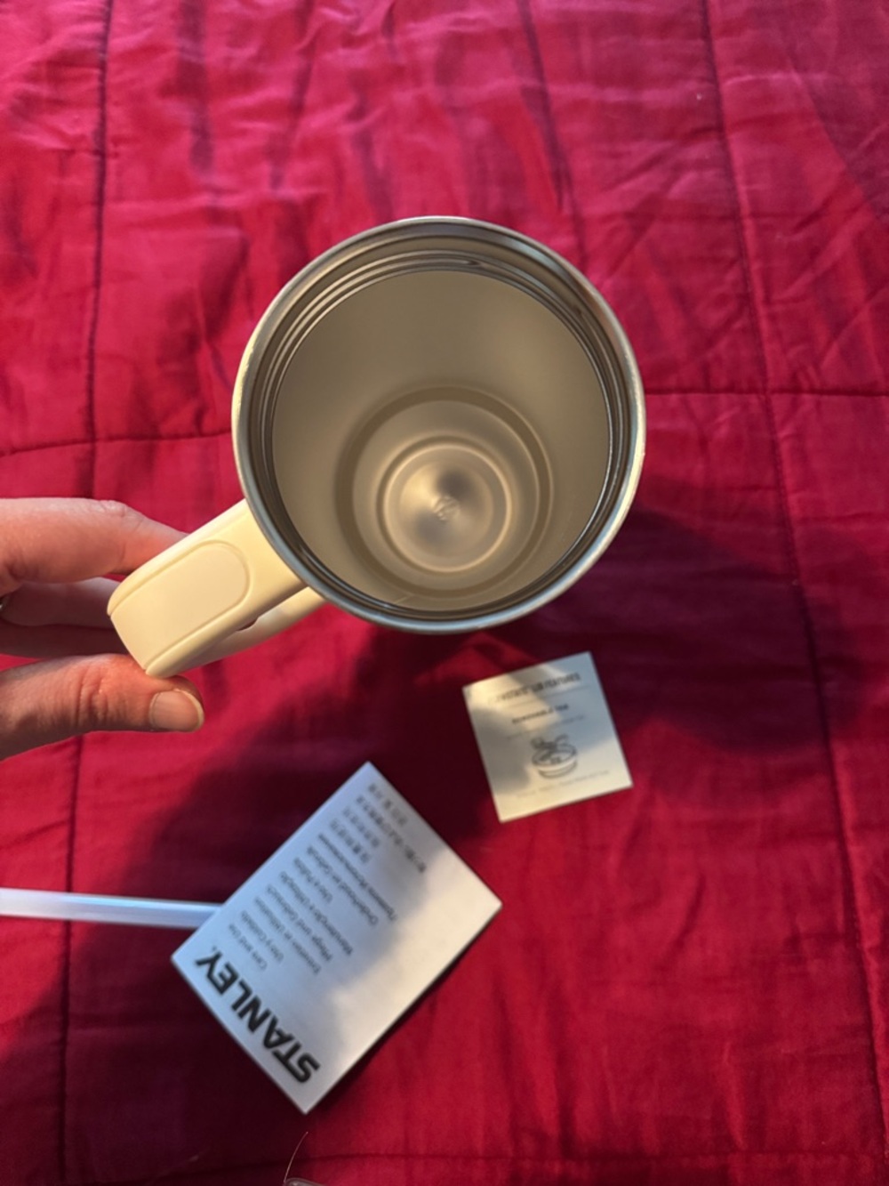 NWT—STANLEY Cream Travel Quencher H2O Tumbler with Handle—30oz All Day Hydration - Picture 8 of 8